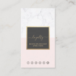 Modern Calligraphy Blush & Grey Loyalty Vertical Business Card