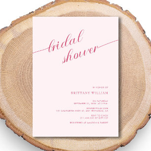 Modern Calligraphy Blush Pink Bridal Shower Invitation
