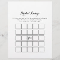 Modern Calligraphy Bridal Bingo Game