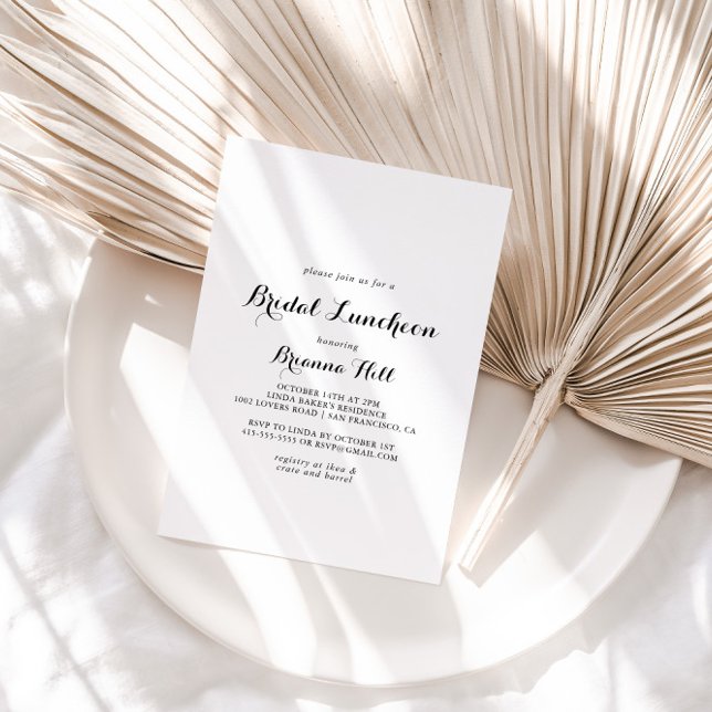 Modern Calligraphy Bridal Luncheon Bridal Shower Invitation (Creator Uploaded)