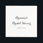 Modern Calligraphy Bridal Shower Napkin<br><div class="desc">These modern calligraphy bridal shower napkins are perfect for a rustic wedding shower. The simple and elegant design features classic and fancy script typography in black and white.</div>