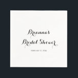 Modern Calligraphy Bridal Shower Napkin<br><div class="desc">These modern calligraphy bridal shower napkins are perfect for a rustic wedding shower. The simple and elegant design features classic and fancy script typography in black and white.</div>