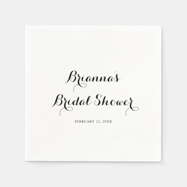 Modern Calligraphy Bridal Shower Napkin (Front)