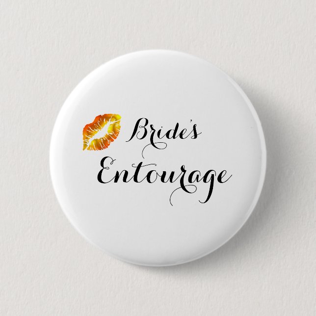 Modern Calligraphy Brides Entourage 6 Cm Round Badge (Front)