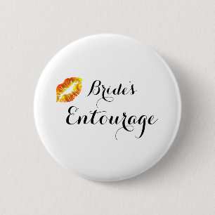 Modern Calligraphy Brides Entourage 6 Cm Round Badge