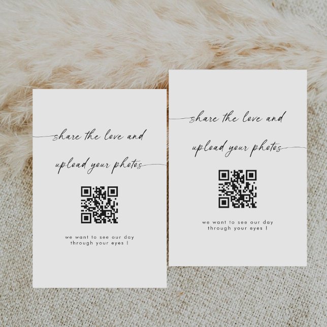 Modern Calligraphy Capture The Love QR code  Enclosure Card (Creator Uploaded)