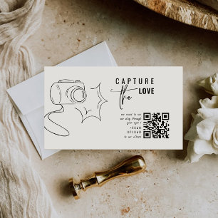 Modern Calligraphy Capture The Love QR code  Enclosure Card
