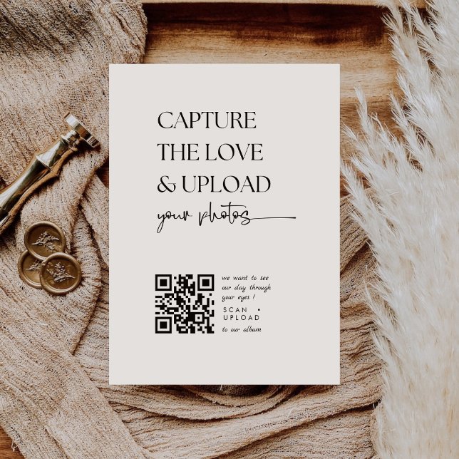 Modern Calligraphy Capture The Love QR code  Enclosure Card (Creator Uploaded)