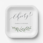 Modern calligraphy cheers rustic greenery wedding