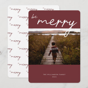 Modern Calligraphy Christmas Photo Holiday Card