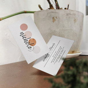 Modern Calligraphy Colour Palette Makeup Artist Business Card