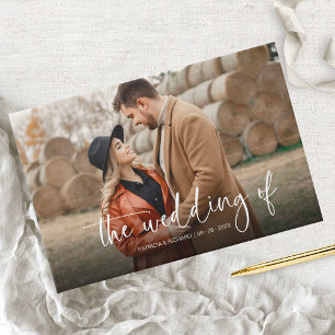 Modern Calligraphy Couple Photo Wedding Guest Book