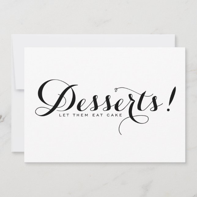 Modern Calligraphy | Dessert Wedding Sign Card (Front)
