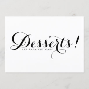 Modern Calligraphy   Dessert Wedding Sign Card