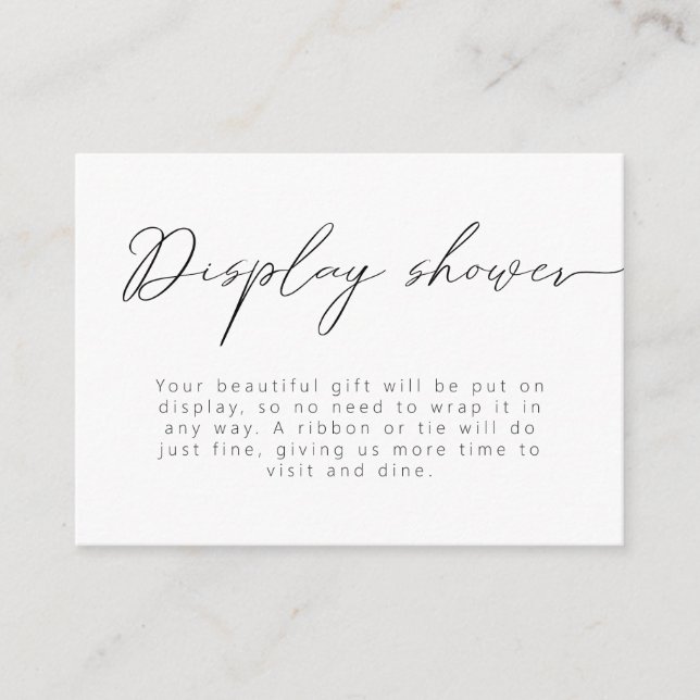 Modern Calligraphy Details Shower Enclosure Card (Front)