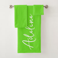 Modern Calligraphy Electric Green Custom Name