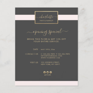 Modern Calligraphy Elegant Gold Blush Pink & Grey Flyer