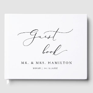 Modern Calligraphy Elegant Wedding Guest Book