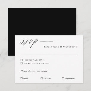 Modern Calligraphy Elegant Wedding Romantic RSVP Card
