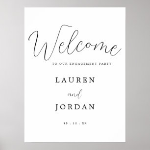 Modern Calligraphy Engagement Party Welcome Sign