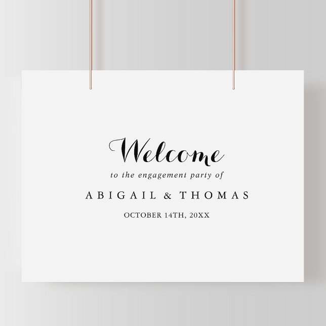 Modern Calligraphy Engagement Party Welcome Sign (Creator Uploaded)