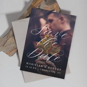 Modern Calligraphy Fall Photo Save The Date