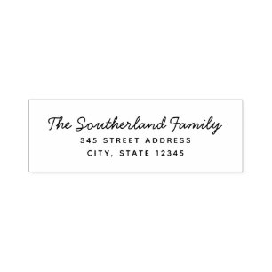 Modern Calligraphy Family Name Return Address Self Self-inking Stamp