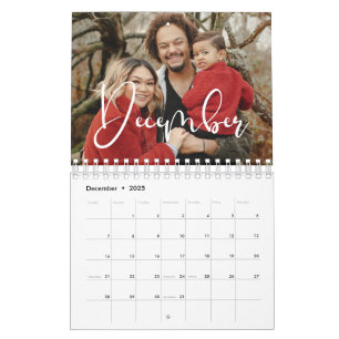 Modern calligraphy family photo 2025 calendar