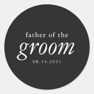 Modern Calligraphy Father of the Groom Wedding Classic Round Sticker