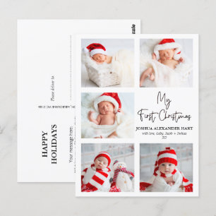 Modern Calligraphy Five Photo My First Christmas Postcard