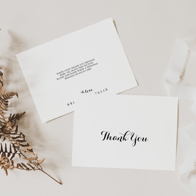 Modern Calligraphy Flat Wedding Thank You Card (Creator Uploaded)