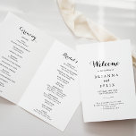 Modern Calligraphy Folded Wedding Programme<br><div class="desc">This modern calligraphy folded wedding program is perfect for a rustic wedding. The simple and elegant design features classic and fancy script typography in black and white. Include a quote or short message,  order of service,  wedding party and thank you message.</div>