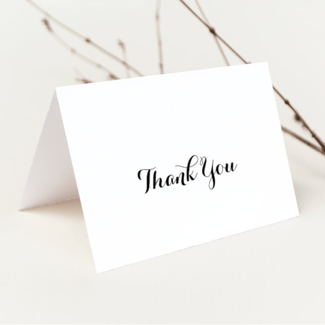 Modern Calligraphy Folded Wedding Thank You Card (Creator Uploaded)