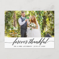 Modern Calligraphy Forever Thankful Wedding