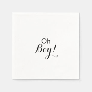 Modern Calligraphy Formal Oh Boy Baby Shower  Napkin