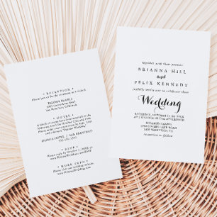 Modern Calligraphy Front & Back Wedding Invitation