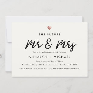 Modern Calligraphy Future Mr and Mrs Engagement Invitation