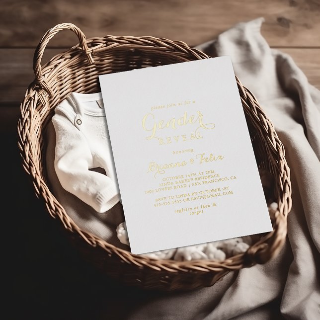 Modern Calligraphy Gender Reveal Gold   (Creator Uploaded)
