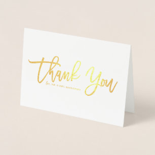 Modern Calligraphy Gold Foil Thank You Card