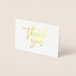 Modern Calligraphy Gold Foil Wedding Thank You Foil Card