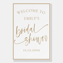 Modern Calligraphy Gold & White Bridal Shower