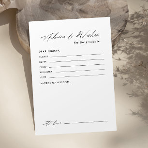 Modern Calligraphy Graduation advice & wishes Card