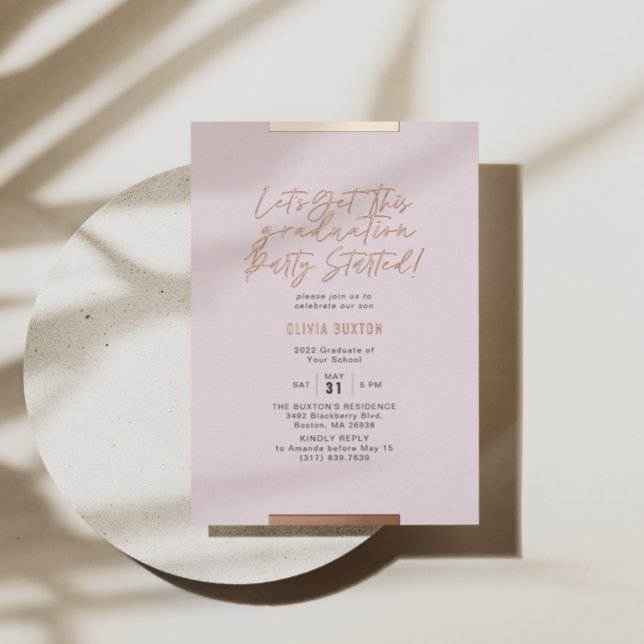 Modern Calligraphy Graduation Blush Rose Gold (Creator Uploaded)