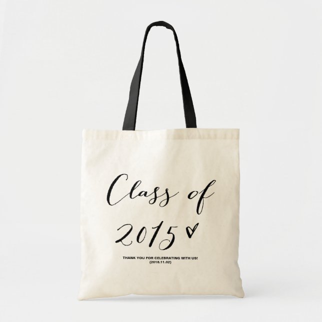 Modern Calligraphy Graduation Party Favour Bag (Front)
