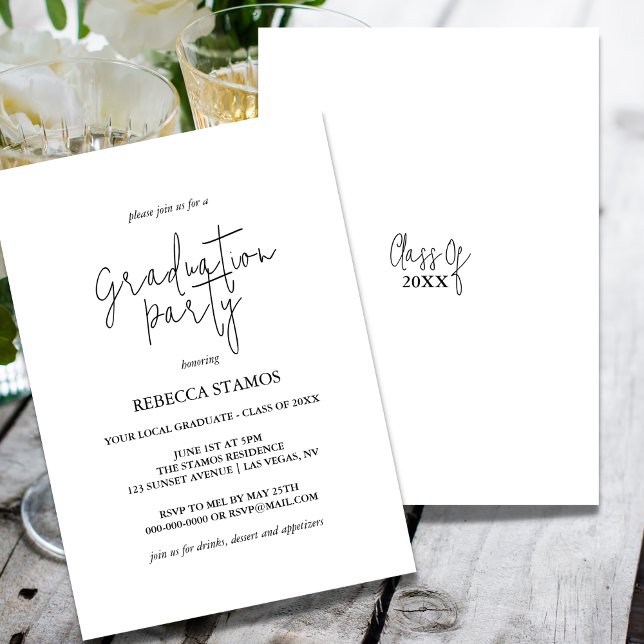Modern Calligraphy Graduation Party Invitation (Creator Uploaded)