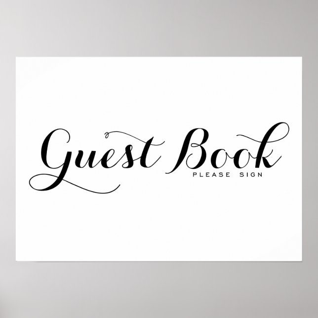 Modern Calligraphy | Guest Book Wedding Sign Poste (Front)