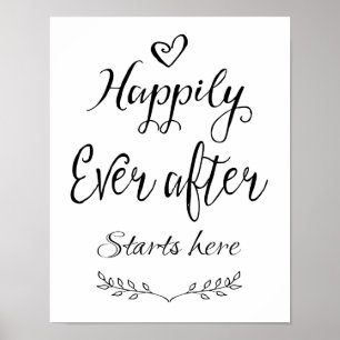 Modern Calligraphy Happily Ever after start print