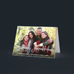 Modern Calligraphy Happy Hanukkah Photo Fold Holiday Card<br><div class="desc">Modern Fun Calligraphy Script Happy Hanukkah Family Photo Folded Greeting Card</div>