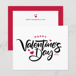 Modern Calligraphy Happy Valentine's Day Card