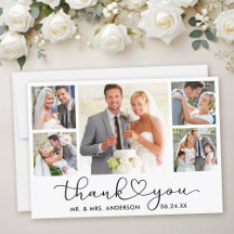 Modern Calligraphy Heart Script 5 Photo Wedding